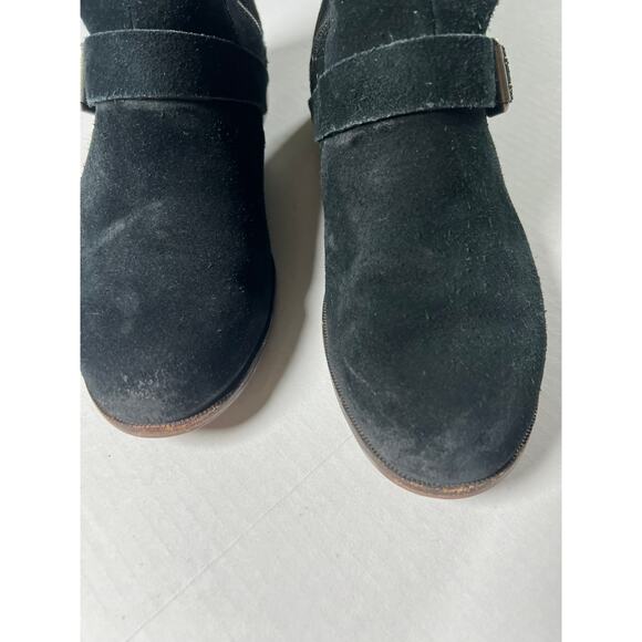 UGG Cyndee Riding Boots Suede and Leather Black, Sherpa Lined, Size 7 - Picture 5 of 10